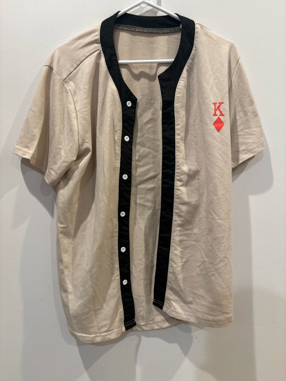 Men’s M SHEIN Beige Short-Sleeve Graphic Shirt